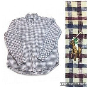 Ralph Lauren Men's Plaid Shirt - Blue, White, Red Multicolour Embroidered Logo L